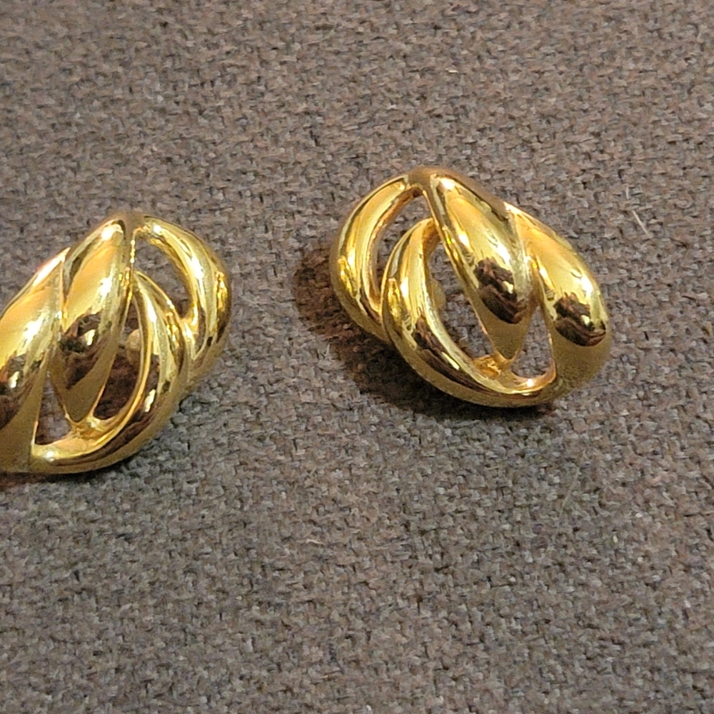 Elegant Napier Gold Plated Women's Loop Earrings High Quality Vintage